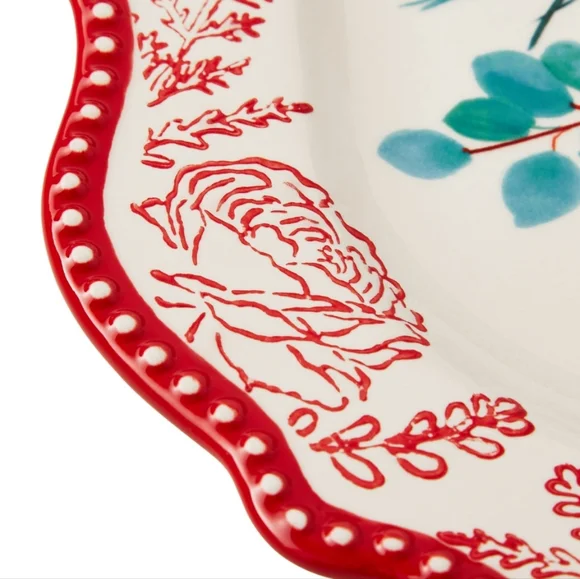 🎄2022 New Pioneer Woman Cheerful Rose Holiday Platter